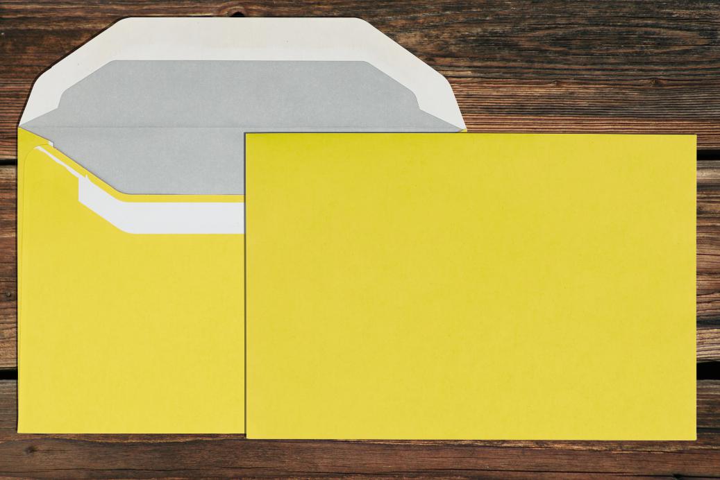 Kuvertierhüllen 120x176 mm Nassklebend Gelb 75 g/qm